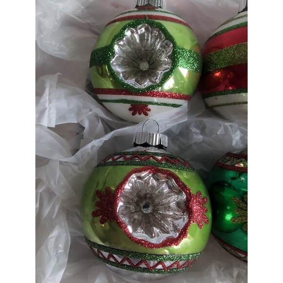 Radko Christmas Ornaments Vintage Stiped Indent Vintage Large - Picture 2 of 9